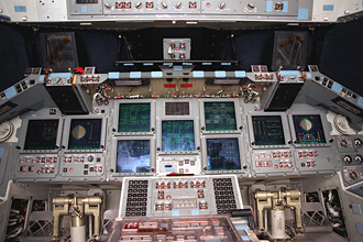 Photo of Atlantis' Glass Cockpit